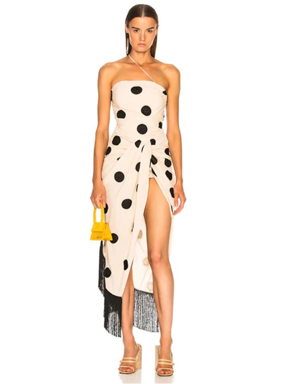2pc Polka Dot Drape Top and Skirt